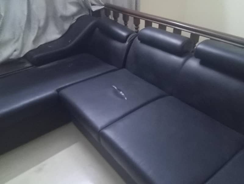 Leather L shape sofas 1