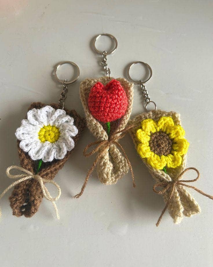 Multiple crochet keychains 7
