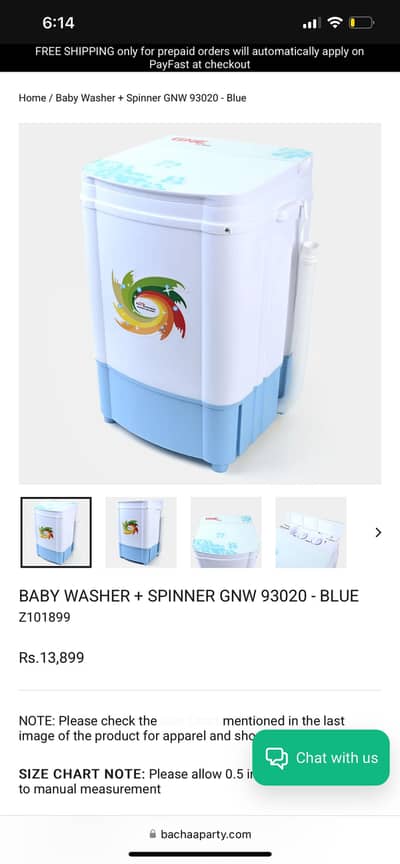 Brand new baby washing machine just used twice