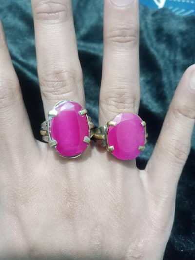 Irani Yaqoot Natural Stone 2Rings