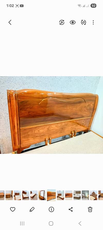 Solid Sheesham wood bed Set king size with side tables dressing