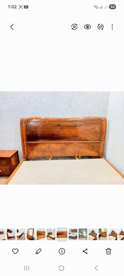 Solid Sheesham wood bed Set king size with side tables dressing
