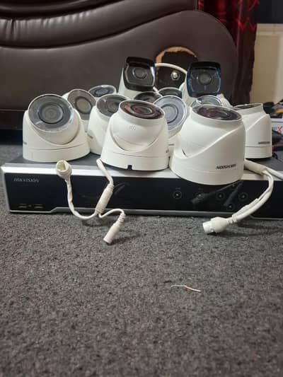 Hikvision 16ch 12MP nvr latest with 13 Ip Cameras only few days use
