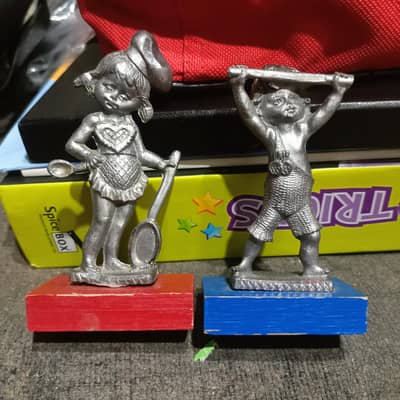 Vintage pewter figurines