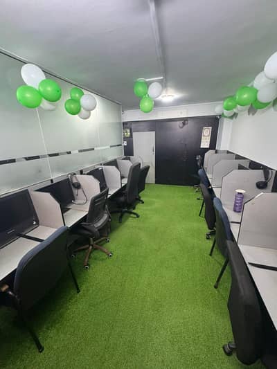 Available for Rent OFFICE 1200 square feet 24 hours / Portion / independent House Location Gulshan Iqbal VIP block ideal for soft ware house / call center /multinational company