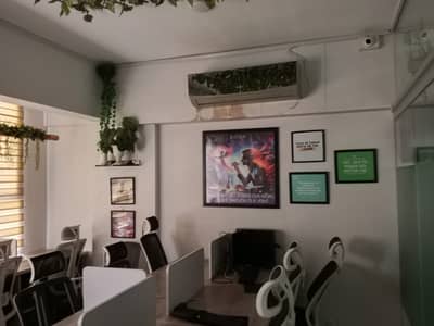 Office for rent 1200 sqft Fully furnished 3rd floor with lift Main Jami Comercial area Phase 7 Demand 170. shahBaz BaLoch 0322.5996882