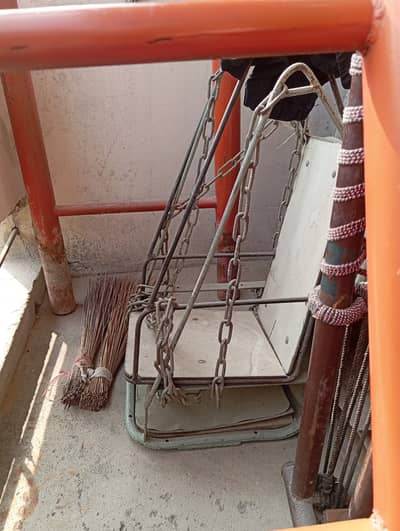 Slide and swing set.