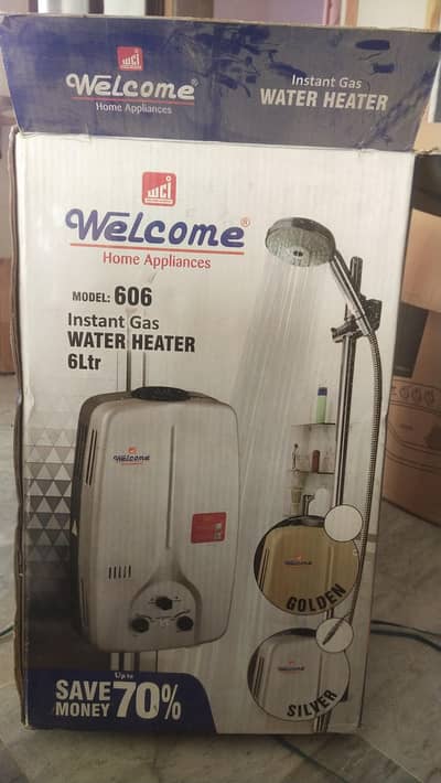 Welcome Gas Geyser 6 liters, Silver Color 10\10 Condition