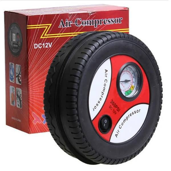 Portable Car Air Compressor 12V | Electric Tire Inflator Pump with Pressure Gauge for Car, Bike & Scooter