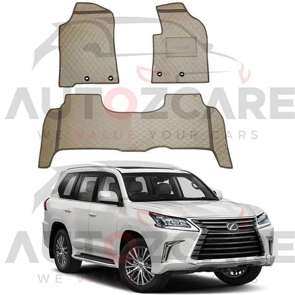 Lexus LX 570 7D Floor Mat ( Flat Style ) 3PCS - Model 2007-2021