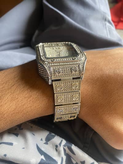 artier Santos 100 Large – Diamond Pavé