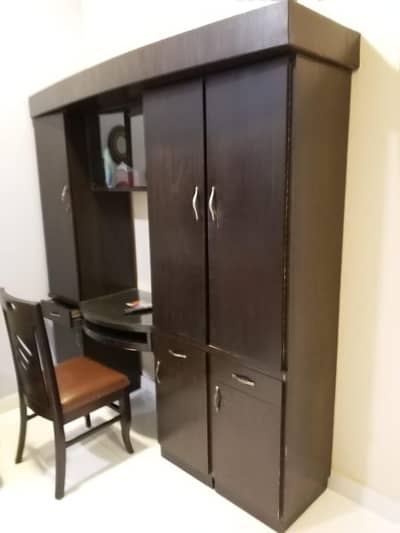 divider with computer table and chair