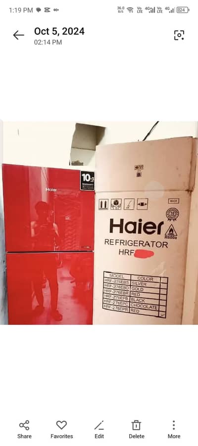 Haier glass dor brand new condition olny 2 month use  03258161507