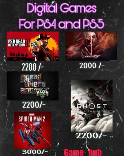 For PS4 & PS5 Games Pack Available.