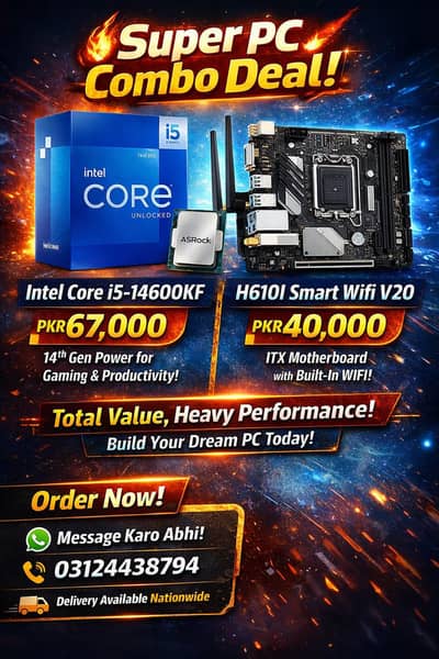 *" Intel i5-14600KF + H610I Motherboard Combo | Gaming PC Deal "*
