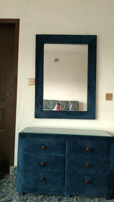 Bed set blue velvet fabric