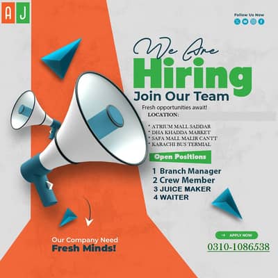 FOR MALE JUICE BRAND Available Positions