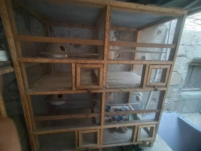 For Sale – Wooden Bird Cage (4 Portion)
