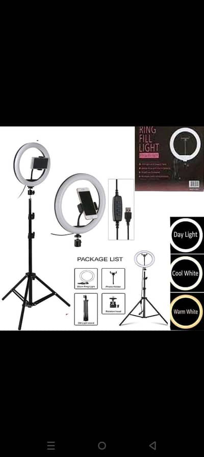 Tripod , Ring light and Wireless Mic complete set with other things