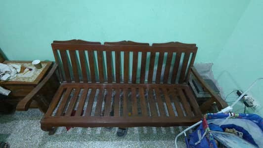 Double Bed with Five Seater sofa Set