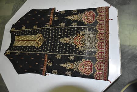 Royal Black & Gold Party Wear Dress