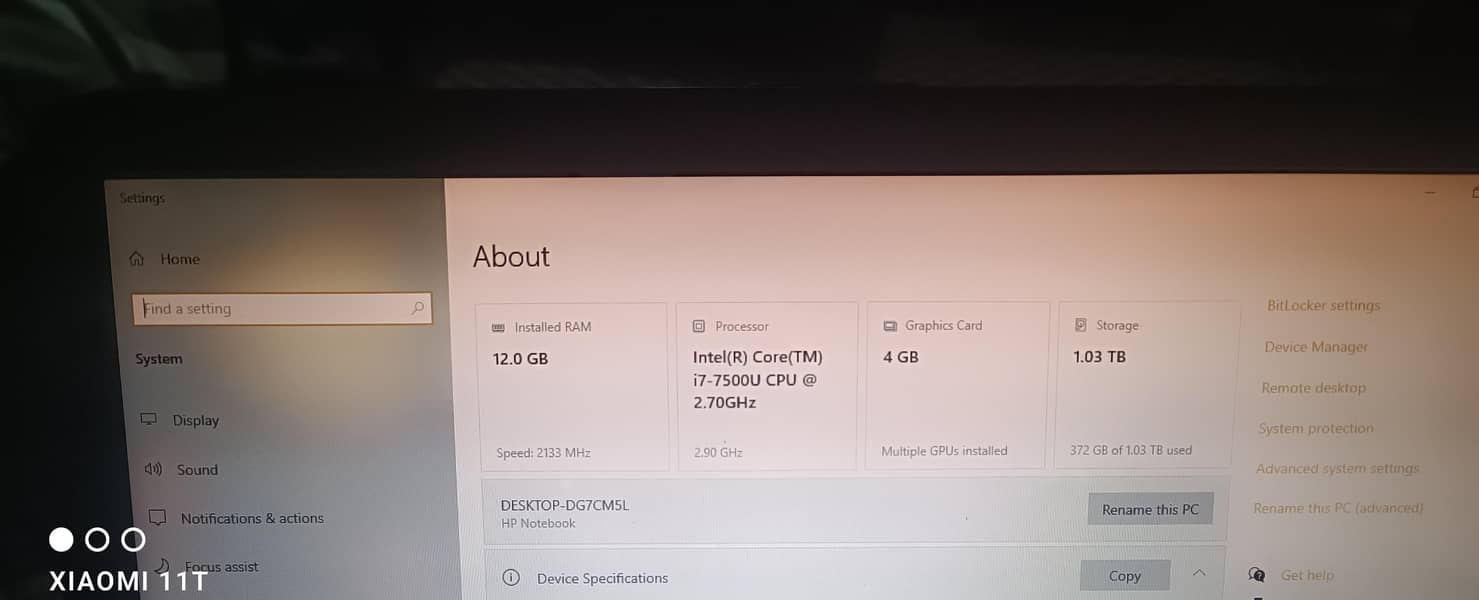 Hp Core i7 7th Generation 4