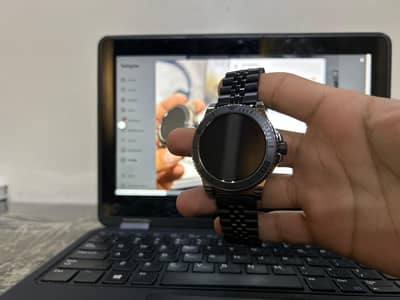 Rolex G9 Max Round Dial SmartWatch with Metal Chain and Leather Straps