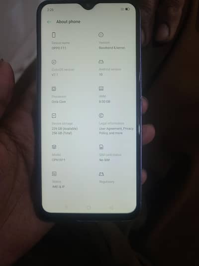 8 256 oppo f11 back camera me dist hai baki sb ok