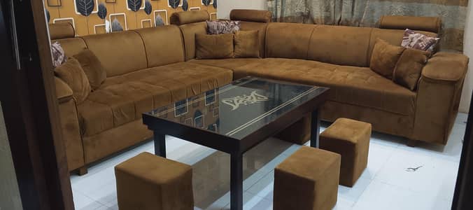 Highly Recommended Comfortable L Shaped Sofa Set with Coffee Table