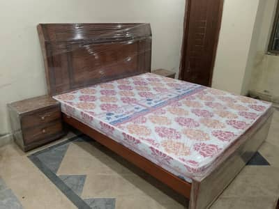 Double Bed With Mattresses & side table