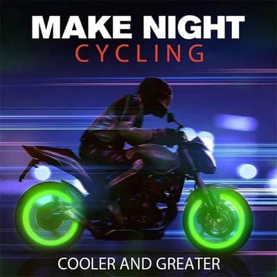 Luminous Bike Wheel Tyre Cap Flourescent Night Glowing Bicycle Cap