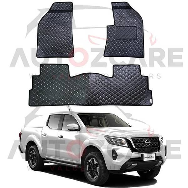 Nissan Navara 7D Floor Mats (Flat Style) 3PCS - Model 2014-2025