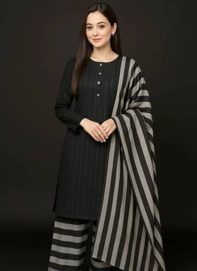 3 Pcs Women's Unstitched Printed Suit