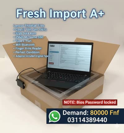 Lenovo ThinkPad T14s Core i7 10th Gen 10610u 32Gb Ddr4 Fresh Import A+