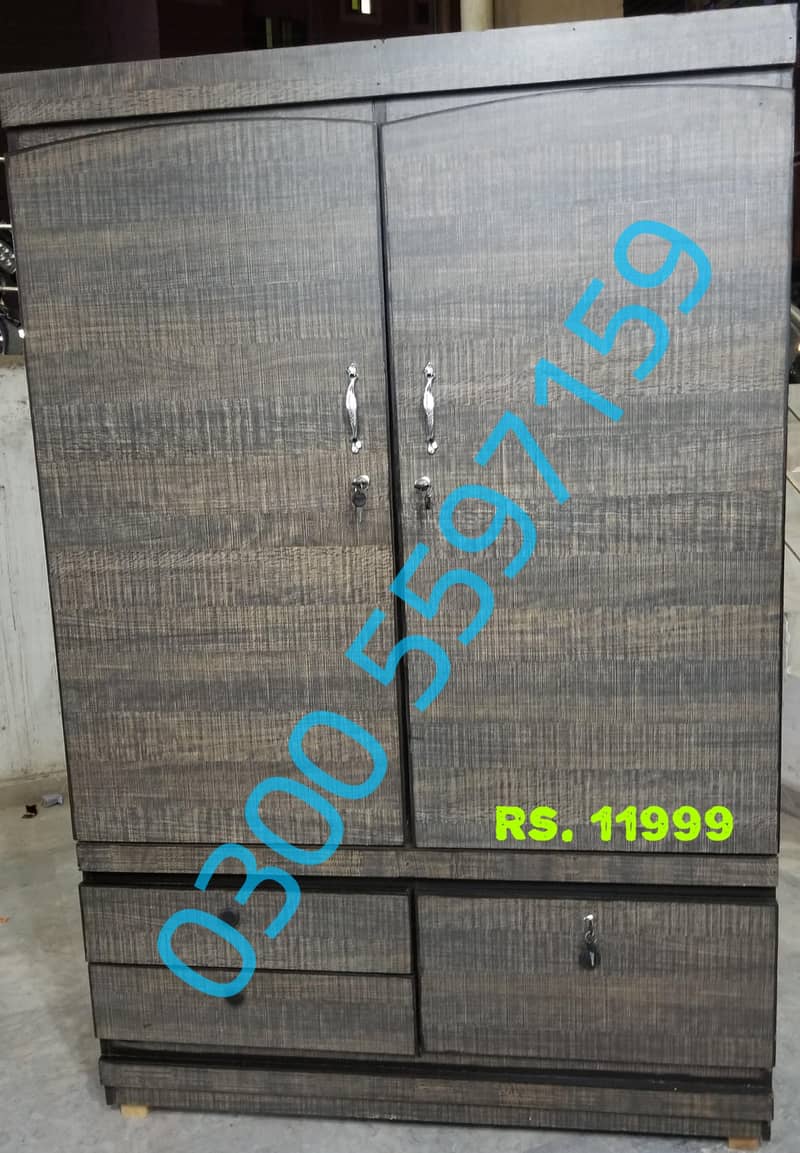 solid wood double bed, polish bed single without side table dressing 14