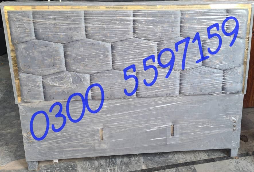 solid wood double bed, polish bed single without side table dressing 2