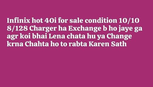 INFINIX HOT40i FOR SALE