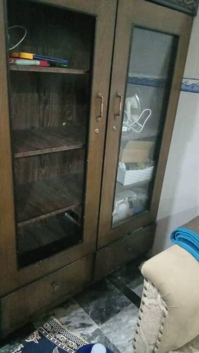 cupboard, dresing table, show case,cot in excellent condition