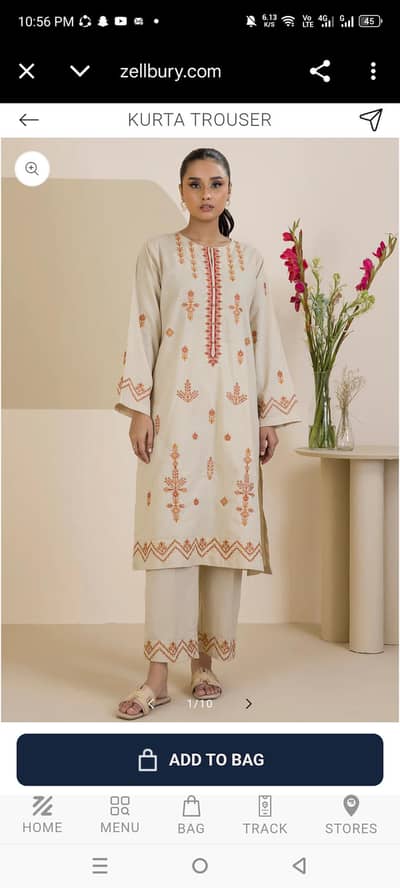 Zellbury 2 pc RTW embroidery suit