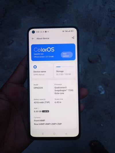 MOBILE FOR SALE(OPPO RENO 6)