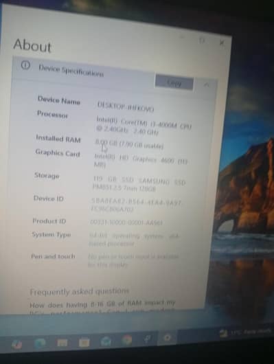 intel(R)core (TM) i3-4000M CPU 2.40GHZ