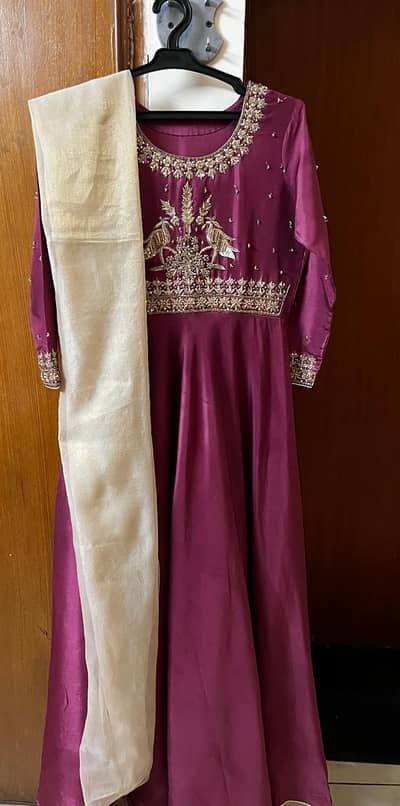 Pink Katan Silk Frock – Elegant Party Wear | Ready to Wear