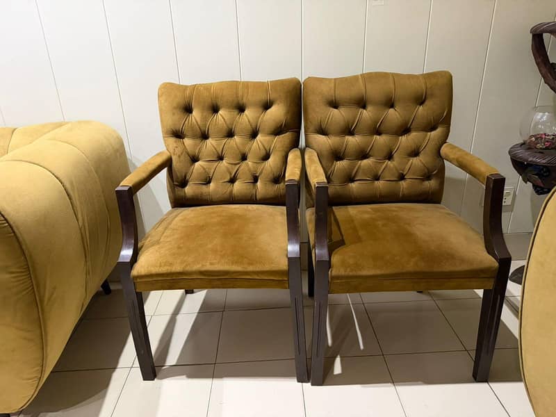 sofa set 6 seater walvet sofa with chairs 1