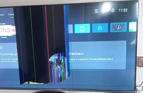 Damaged panel 55" hisense android smart LED for sale