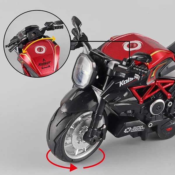 1:12 Alloy Series Classic Racing Pull Back Sports Bike With Flashing Lights And Sounds