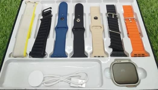 7-in-1 ultra 2 smartwatch with 7 colour full straps bluetooth calling