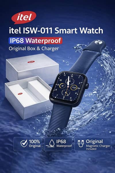 itel ISW-011 Smart Watch – IP68 Waterproof | Original Box & Charger
