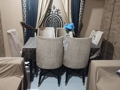 Premium Turkish Fabric Dining Set – 6+1 Table Free