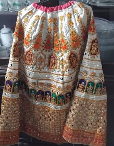 Multi colors lehanga with mirror work