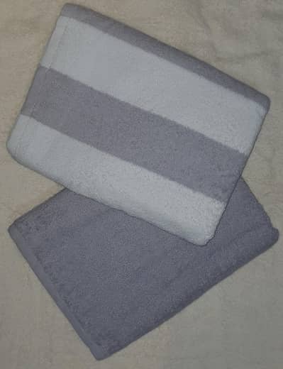 2 PCs set Bath Towels  (yarn dyed+Plain dyed)
